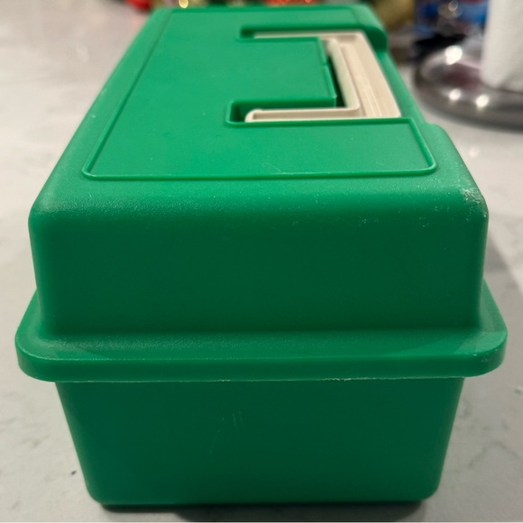 Vintage Woodsream Classic Green Tackle Box with Handle & Insert Great Condition - Picture 4 of 14